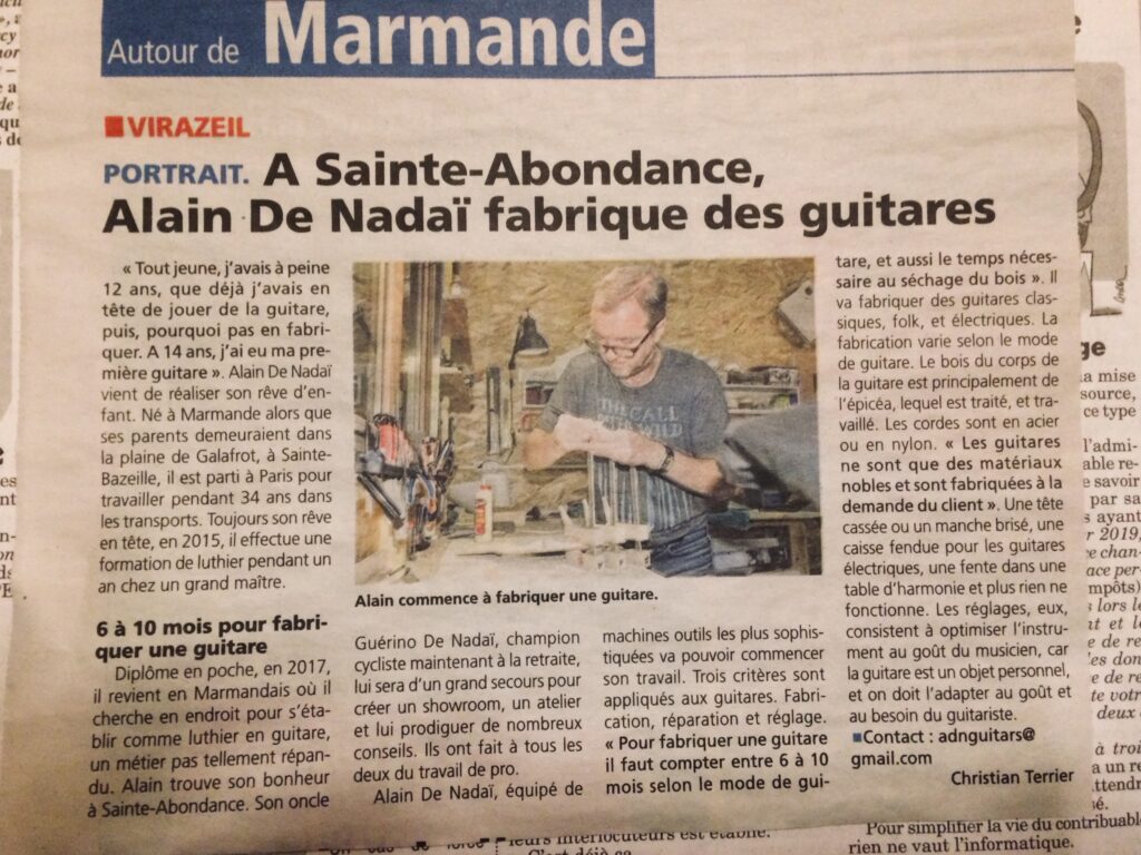 article de presse luthier